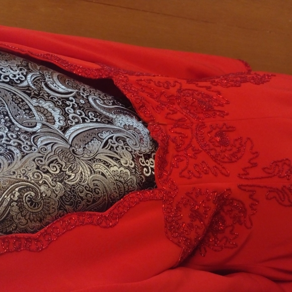 NWT beaded Ruby Red Niteline Della Roufogali dress - Picture 7 of 14